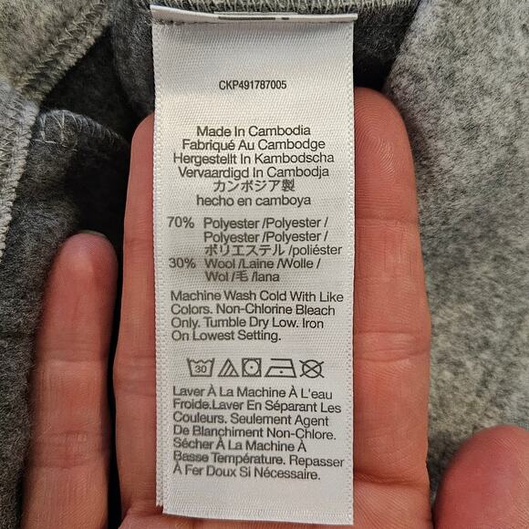 Madewell Jacket Women’s XL Relaxed Mockneck Double-Face Knit Gray Hip-Length NEW - Picture 11 of 12